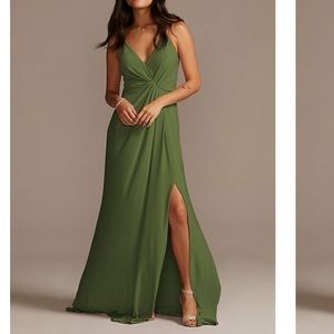 David’s bridal bridesmaid dress color martini olive